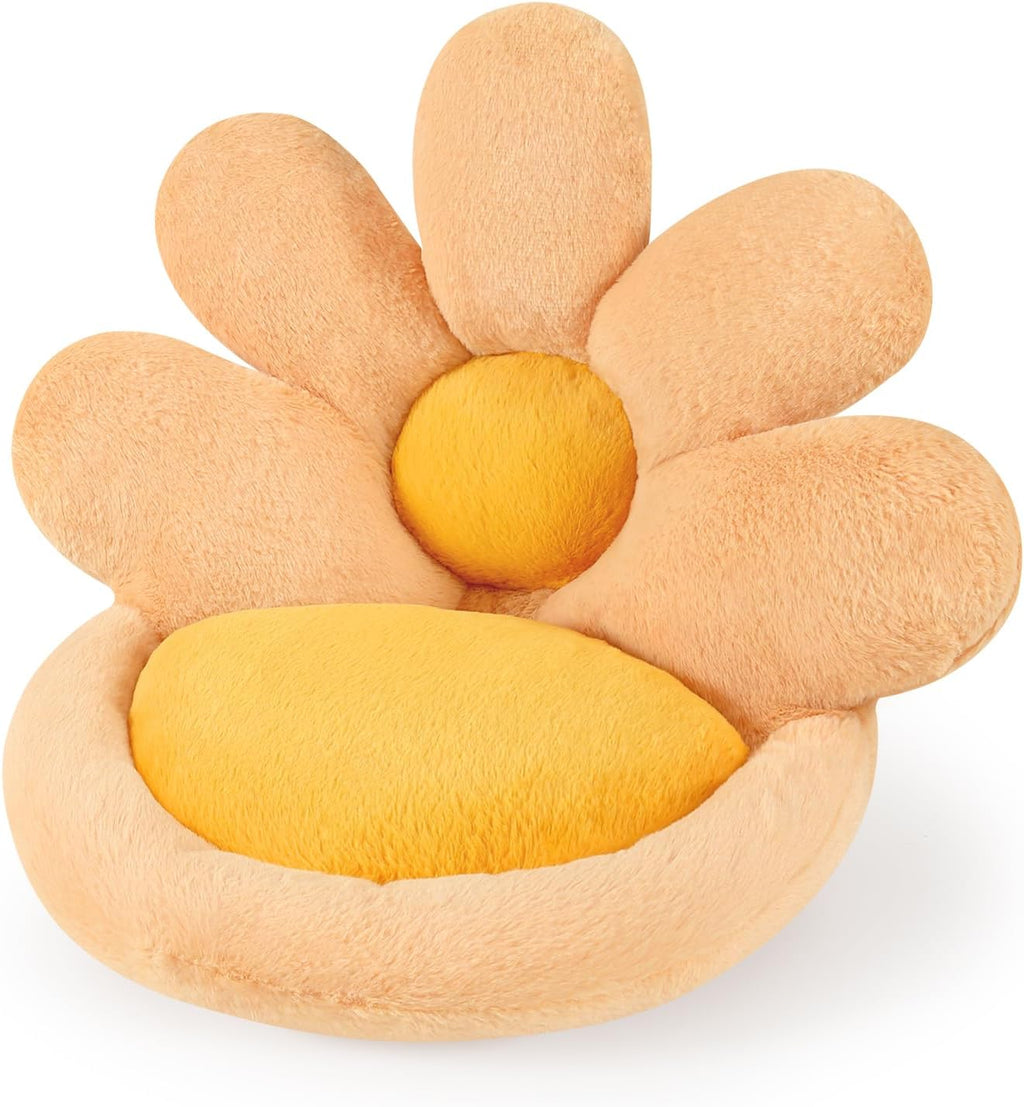 Ditucu Flower Shape Chair Pillow Cute Seat Cushion 19 inch Comfy Lazy Sofa Floor Pillows Dorm Seating for Bedroom Decor Orange by Ditucu