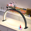 Yokilly Half Moon Light for Nail Desk: 29" Foldable Nail Light for Desk | AB Diamonds Arch Nail Tech Light with Phone Holder for Beginner - 3 Color Modes & 10 Brightness for Manicure Salon-Black by Yokilly