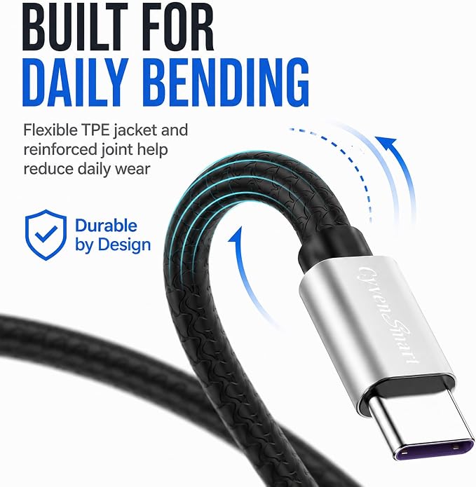 3 Pack 6ft USB A to USB C Cable, 3A Type C Charger Cord for iPhone 17/16/15 Series, Samsung Galaxy S10/S9/S8, Note, A Series, Android Auto, USB-C CarPlay, USB 2.0 Data Sync - Image 6