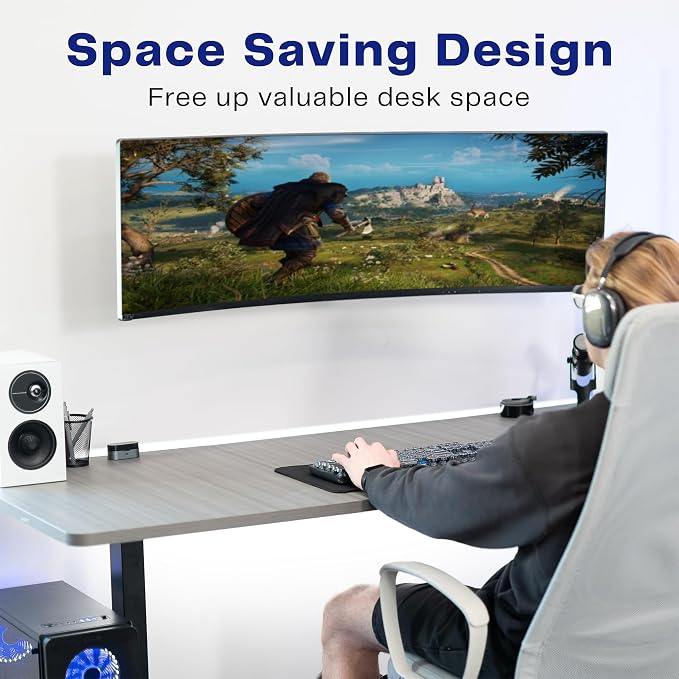 VIVO Full Motion Ultrawide Monitor Wall Mount, Fits Ultra-Wide Screens up to 49 inches and 44 lbs, Wide VESA Range with Tilt and Swivel, Black, MOUNT-VW06 - Image 8