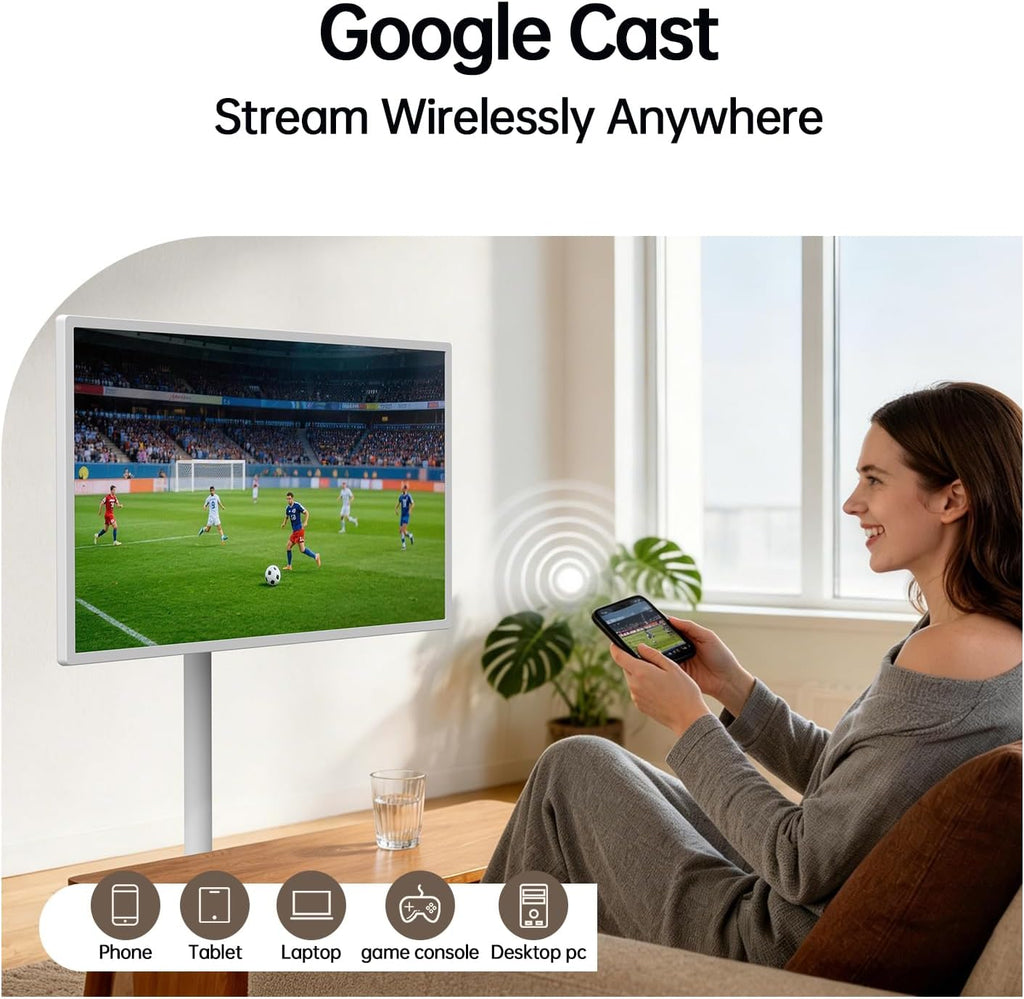 HORION 32" Portable Smart TV , Movable TV, No Battery, Non-Touchscreen - Image 5