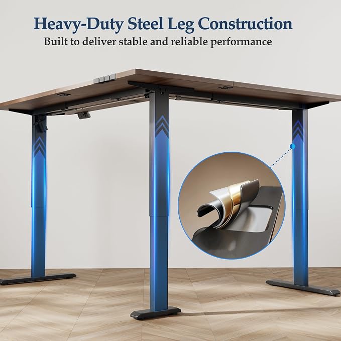 Klicelor L Shaped Standing Desk 75 x 61 Inch, Electric Height Adjustable Corner Desk for Home Office Workstation, Ergonomic Sit Stand Computer Table with Memory Controller, Dark Walnut - Image 7