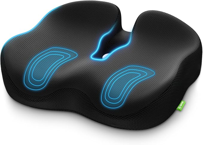 AUVON Ergonomic Donut Pillow Seat Cushion for Hemorrhoid & Back Pain Relief | Thick Memory Foam Chair Cushion with Firm Support for Tailbone, Sciatica, Pregnancy, Thigh Slope Design for Sitting Comfort by AUVON