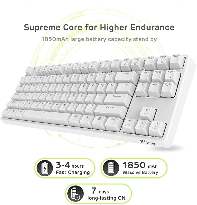 RK ROYAL KLUDGE RK87 Sink87G RGB Wireless Mechanical Keyboard TKL Gaming | 87 Keys Wireless 2.4G Tenkeyless Gaming Keyboard with Programmable Software, No Numbpad Compact Wireless Keyboard - Image 5