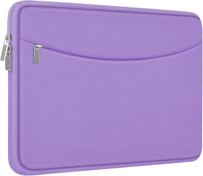 Laptop Sleeve 15.6 inch, Shockproof Protective Laptop Cover Briefcase Carrying Computer Bag with Accessory Pocket, Portable Computer Case Compatible with MacBook, HP, Dell, Lenovo, Asus, Purple by ampoock