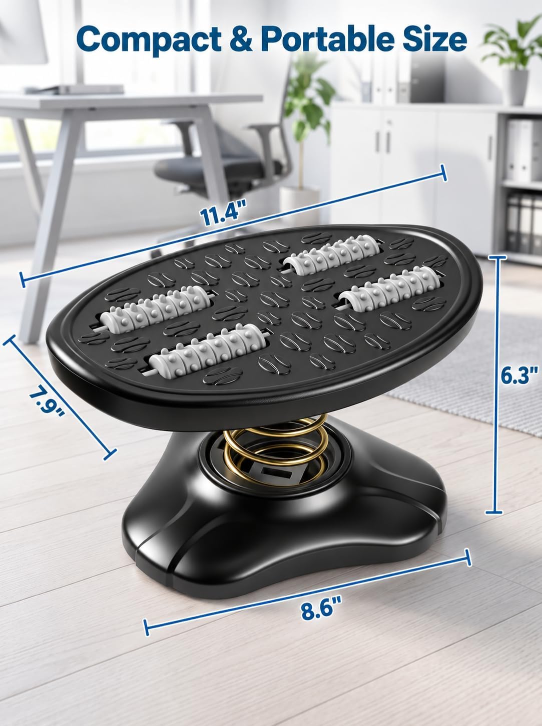 Foot Rest Under Desk 360° Rocking Footrest with Massage Rollers - Image 6