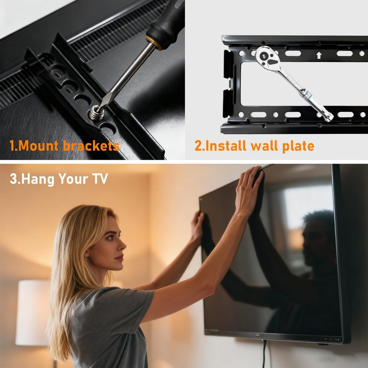 Fixed TV Wall Mount for 14-43” LED LCD OLED Flat Screen Plasma TVs - Image 7