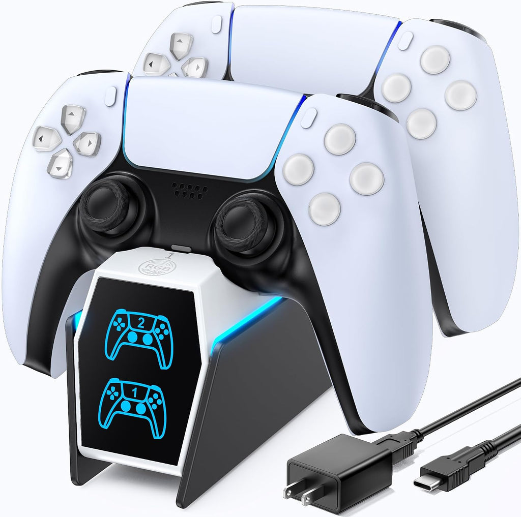 OIVO P5 Controller Charger with Fast Charging AC Adapter, P5 Controller Charging Station Stand for Play Station 5, Docking Station Replacement for PS 5 Accessories Kits by OIVO