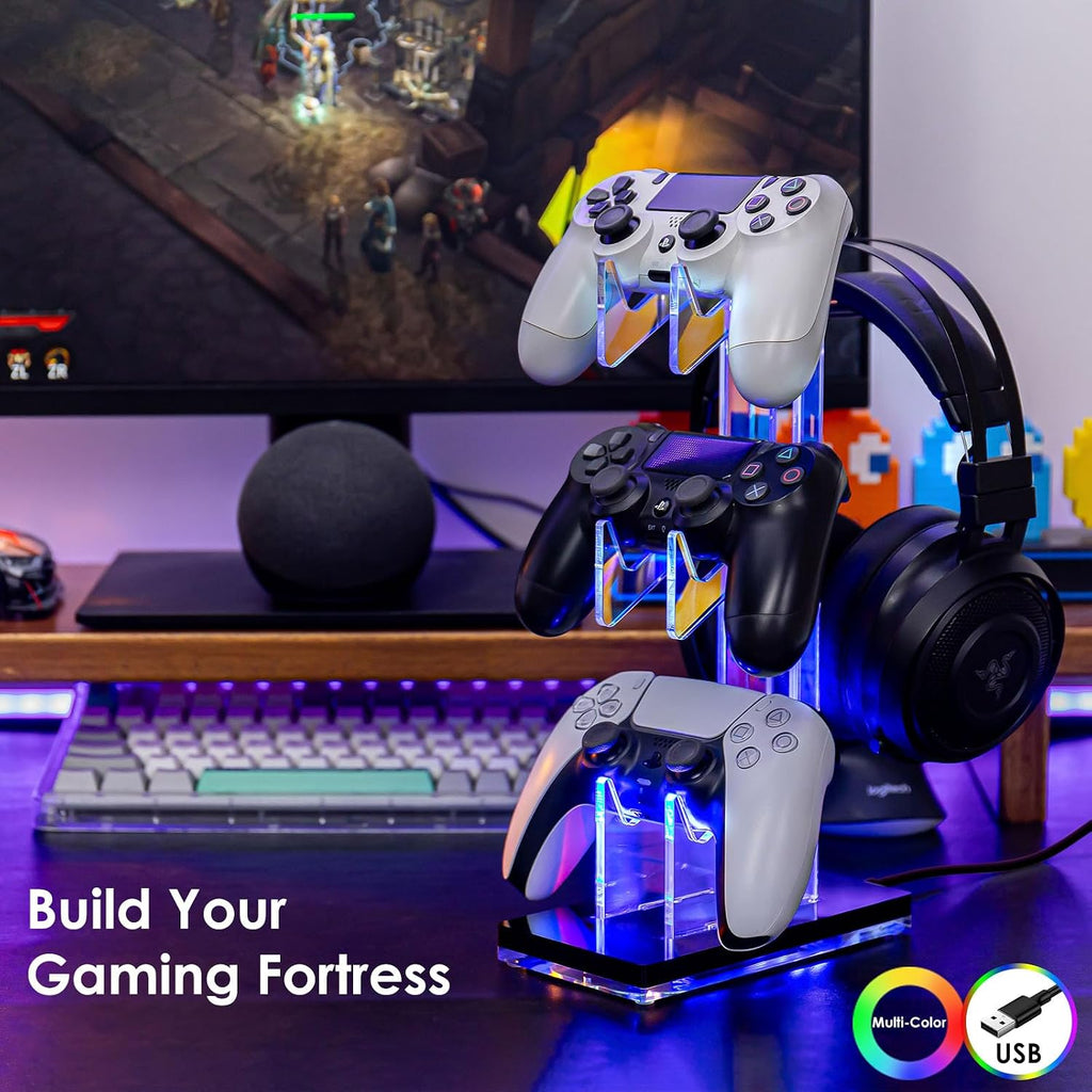 RGB Controller and Headset Stand with 21 Light Modes, 3 Tier - Image 2
