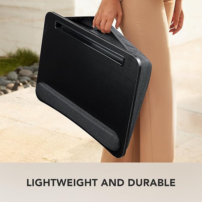 HUANUO Laptop Lap Desk - Portable Lap Desk with Pillow Cushion, Fits up to 15.6 inch Laptop, with Anti-Slip Strip & Storage Function for Home Office Students Use as Computer Laptop Stand- Black - Image 7