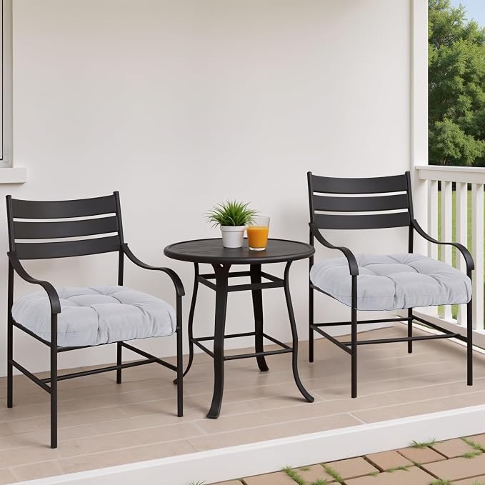 MTMR Outdoor Chair Cushions Set of 2, Patio Furniture Seat Pads, Waterproof | 2Pcs , waterproof cover, PP cotton, u-shaped, no-fading, thick patio seat pads for outdoor wicker furniture in yard, 19x19x4 - Image 2