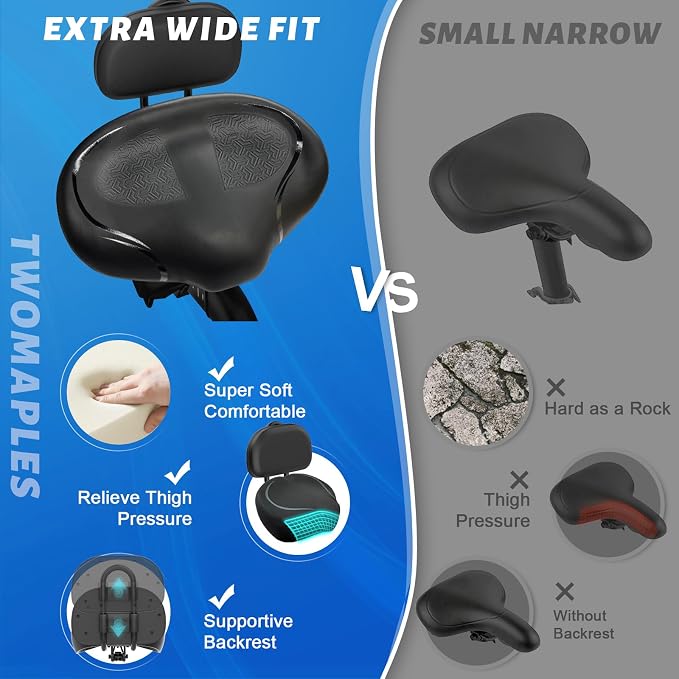 Noseless Bike Seat Cushion for Men & Women - Extra Padding & Comfort Wide Bicycle Seat, Oversized Comfortable Saddle for Peloton Bikes, Exercise Bikes, Electric Bikes, Cruiser Bikes - Image 5