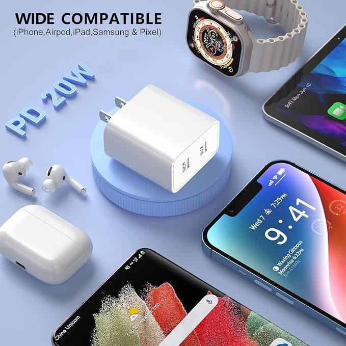 USB C Charger Block,4-Pack Dual Port USB C Fast Charging Block,2in1 Dual Ports Plug Wall Chargers,Type C Wall Charger Plug for iPhone 17/17 Pro/17 Pro Max/17 Air/16e/15 Plus/14/13/12 Pro/11/XS/XR/X - Image 8