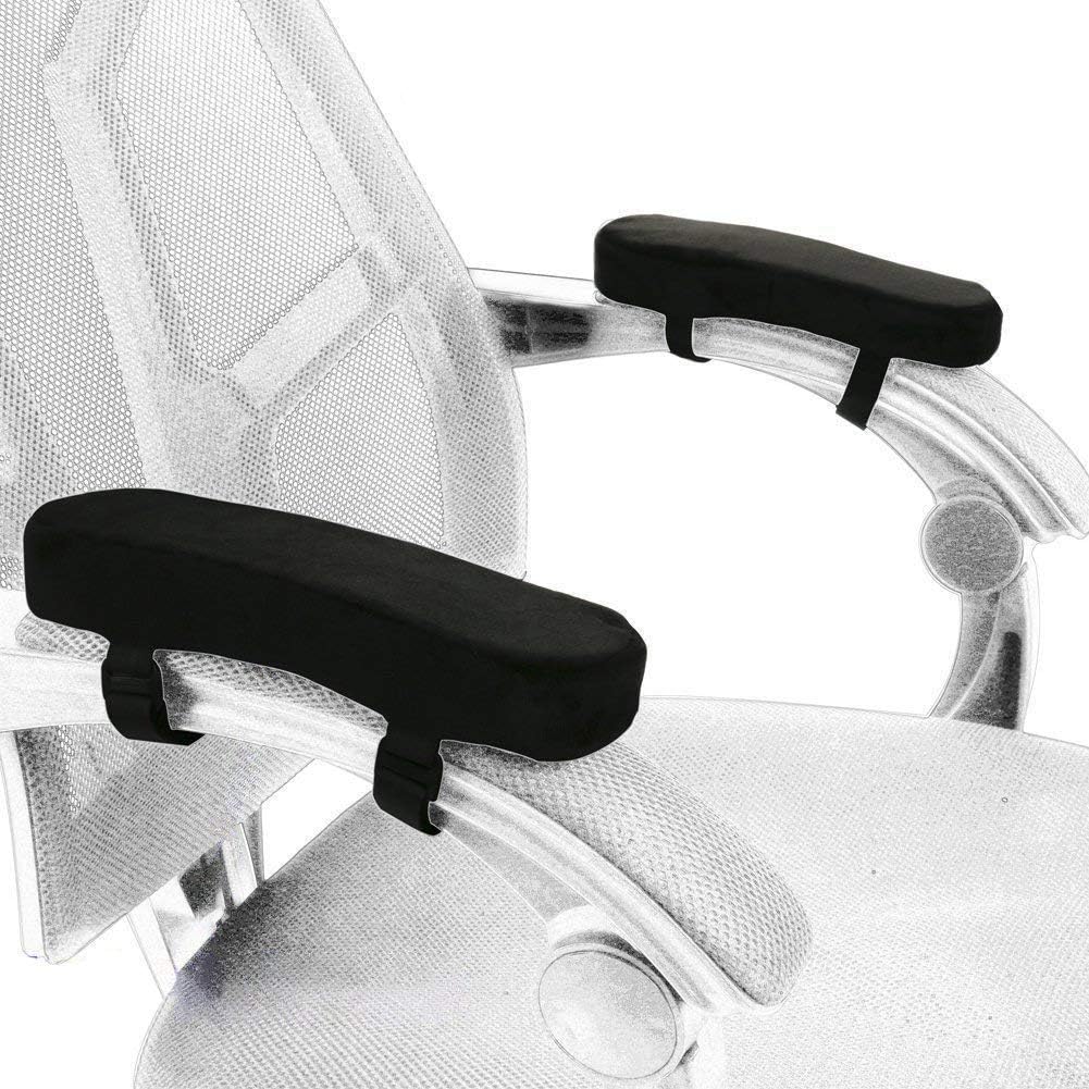 Memory Foam Chair Armrest Pad, Comfy Office Chair Arm Rest Cover for Elbows and Forearms Pressure Relief(Set of 2) by Sunnors
