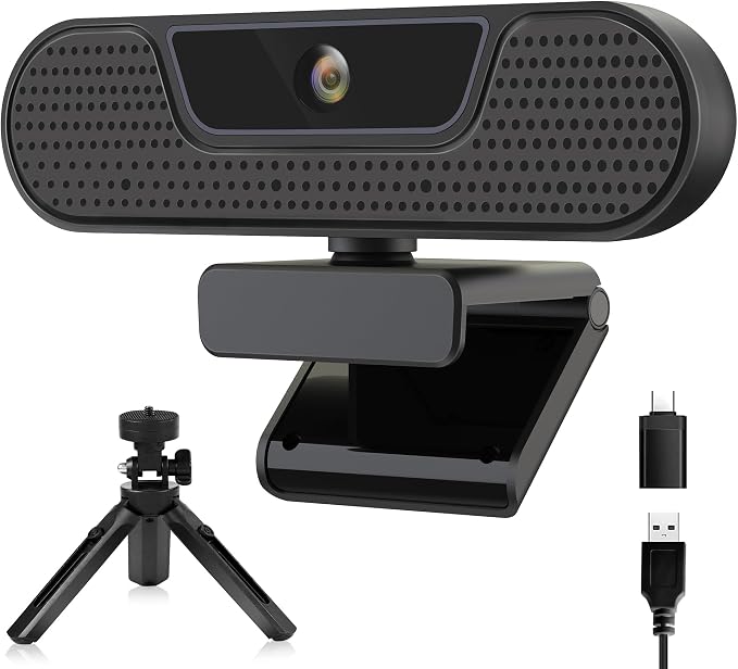 saylas 4K Webcam with 4 Noise Cancellation Microphone, W8GS Web Cam, Privacy Cover, 85° FOV, Plug & Play Web Streaming Camera for Computer, USB Webcam for Pc, Laptop, Desktop, Mac by SAYLAS