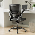 Office Chair, Ergonomic Desk Chair with Adjustable Lumbar Support and Flip up Armrest, Breathable Mesh Computer Chair for Home Office, Black by Unknown