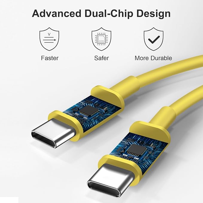 USB C Charger Type C Charger Fast Charging Long 6FT 45W Samsung Charger | for iPhone Air/17 Plus/17 Pro/17 Pro Max/16 Plus/16 Pro Max/15 Pro Max/iPad Pros/Samsung Galaxy S26/S25,Android(Yellow) - Image 2