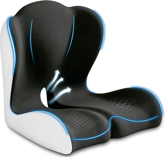 X Large Seat Cushion Office Chair and Car with Lumbar Support Pillow | Ergonomic Seat Cushion for Sciatica & Tailbone Pain Relief, Ideal for Car Driving Truck Office Chairs Wheelchairs Home Use by Unknown