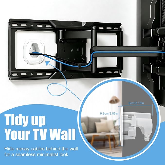 in-Wall Cable Management Kit, TV Wire Concealer with Built-in Outlet | Extension Cord & Hand Saw Supplied for DIY Assembly, In-Wall TV Cables Concealed for Neat Home Theater and Wall TV Wiring - Image 3