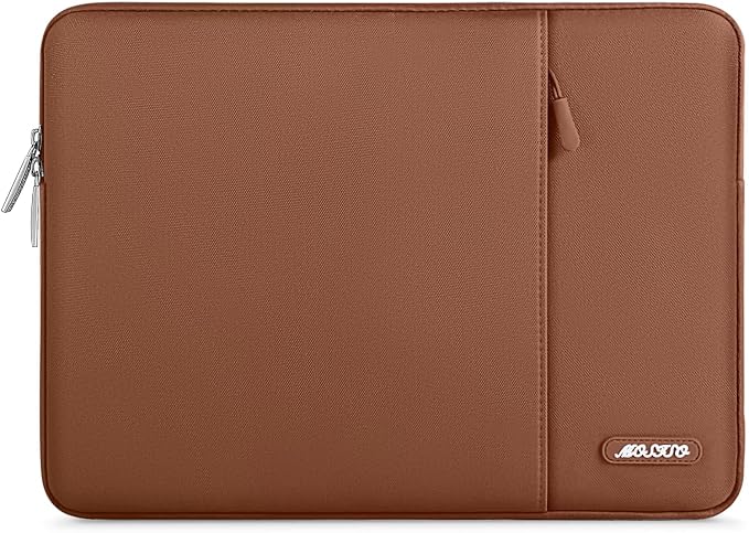 MOSISO Laptop Case 15 inch, Laptop Sleeve Bag with Pocket | Compatible with MacBook Air 15 inch M5 M4 M3 M2 2026-2023, Dell XPS, Polyester Vertical Computer Bag, Caramel Brown by MOSISO
