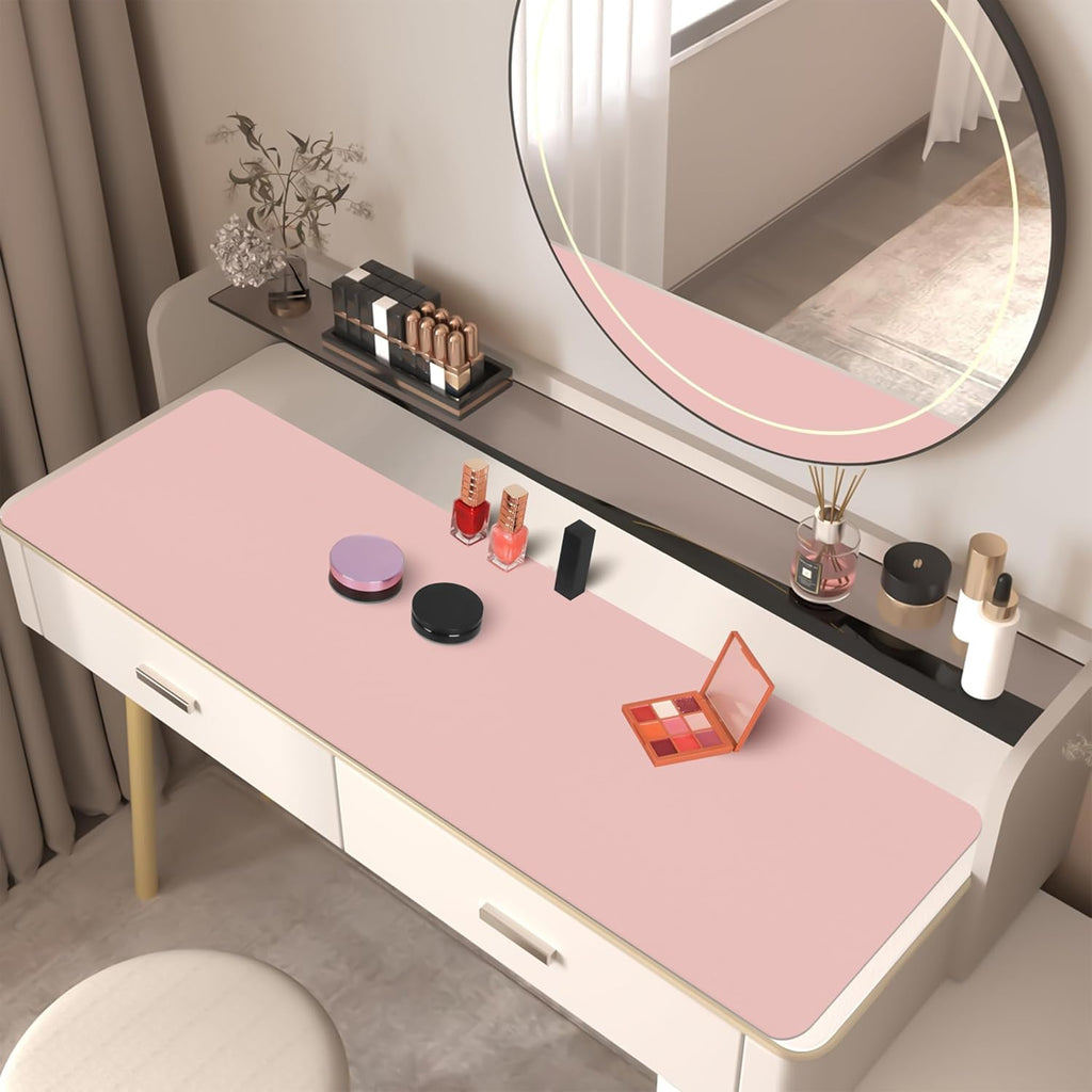 Leather Desk Pad Mat, Large Pink Desk Mat, 47.2" x 16.9" - Image 3