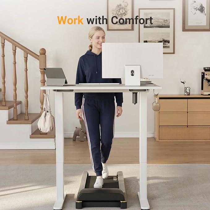 YDN 40 x 24 Inch Warm White Electric Standing Desk | Adjustable Height, Sit Stand, Cable Management, Ergonomic, Home Office - Image 8