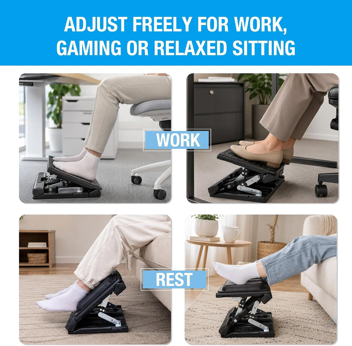 Adjustable Foot Rest Under Desk for Office,Home, Gaming & Study - Image 8