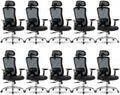 Marsail Ergonomic Office Chair with 6D Armrests, 3D Adjustable Headrest, Slide Seat, Lumbar Support, and 4-Position Tilt Lock – Big and Tall Office Chair with 330 lbs Capacity, Pack of 10 by Marsail