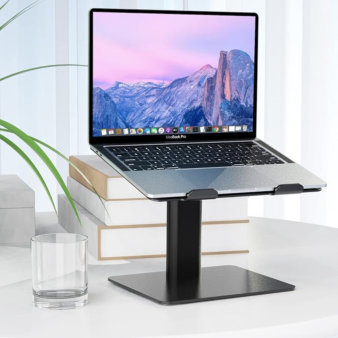 BESIGN LSX6 Computer Holder Stand, Ergonomic Adjustable Notebook Riser for Standing Work, Compatible with Air, Pro, Dell, HP, Lenovo More 10-14" Laptops, Black - Image 9