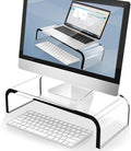 AboveTEK Acrylic Monitor Stand – Clear Monitor Riser & Computer Desk Stand, Premium Acrylic Laptop Stand for Home Office, PC TV Stand with Keyboard Storage Heavy Duty Desk Riser by AboveTEK