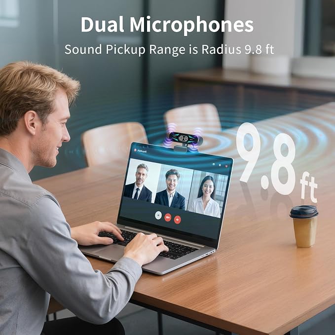 EMEET C60E Dual-Camera 4K Webcam for Streaming, Wide-Angle & Telephoto | Max 11X Hybrid Zoom & PDAF Autofocus, Remote Control, RGB Lighting, 2 Mics, Ideal for Livestreaming and Online Meeting - Image 7