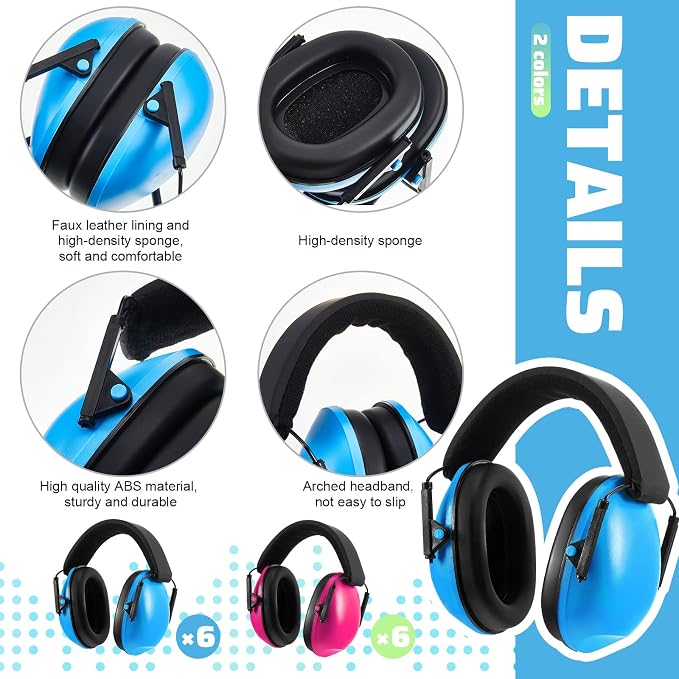 12 Pcs Kids Noise Cancelling Headphones Ear Muffs Fresh Style | Ear Protection for Kids Adults 27dB Noise Reduction Hearing Earmuff for Autism Sensory Relief Concerts Fireworks Studying - Image 6