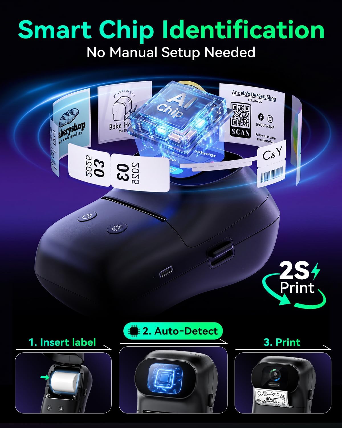 Phomemo Label Maker, M20pro Touch Screen Thermal Label Printer - Image 4