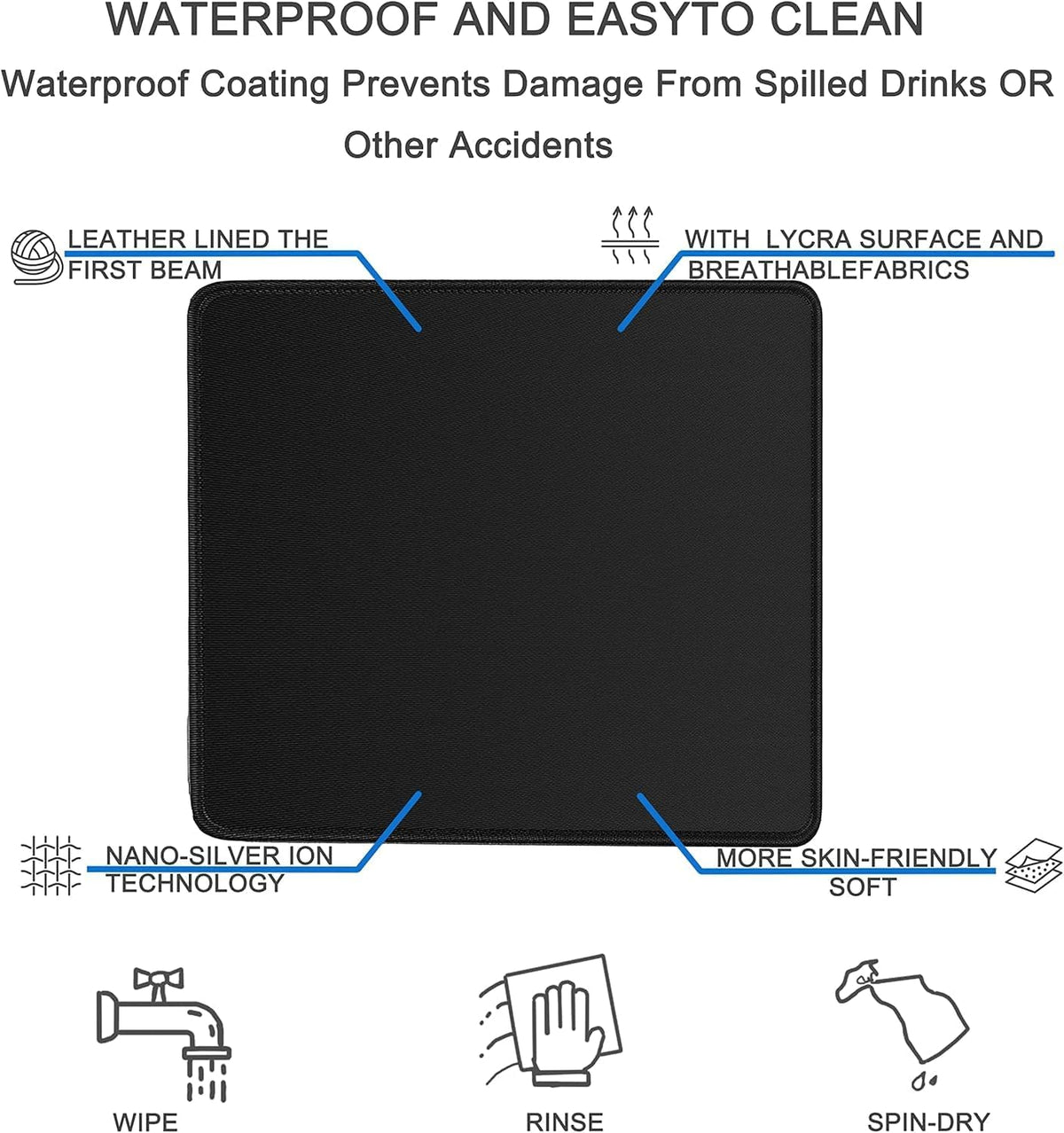 Mouse pad, Gaming Mouse pad with Stitched Edge, Premium-Textured Mousepad - Image 3