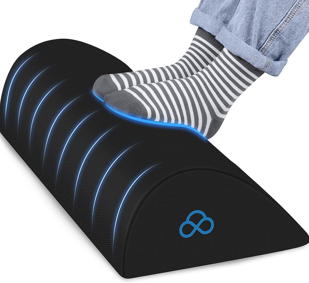 Foot Rest Ergonomic Pillow for Under Desk at Work, Black/X-Large by StepLively