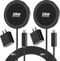 25W Magnetic Wireless Charger, 6FT Fast Charging Pad Wireless Charge for iPhone 17 16 /AirPods3/2/Pro/for Galaxy S26 Ultra/Pixel 10 Series, Portable Charger for Desk& Travel(2Pack,Black) by WAYLITEWirelessCharger