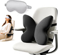 Back Support for Office Chair,Lumbar Support Pillow for Office Chair,Back Pillow for Chair,Memory Foam Back Cushion for Car Seat,Computer Chair Cushion,Removable& Washable Cover (Enhanced Black) by FoKon