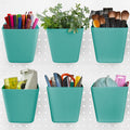 Large Pegboard Cups, 6Pack Peg Board Square Storage Bins With Hooks (Green) by G.CORE