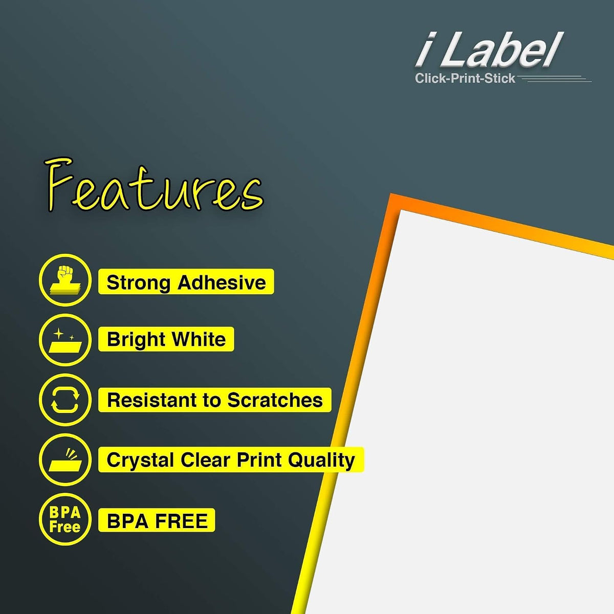 8.5" x 11" Full Sheet Label Sticker Paper for Laser & Inkjet Printers [100 Sheets,100 Labels] - Image 4