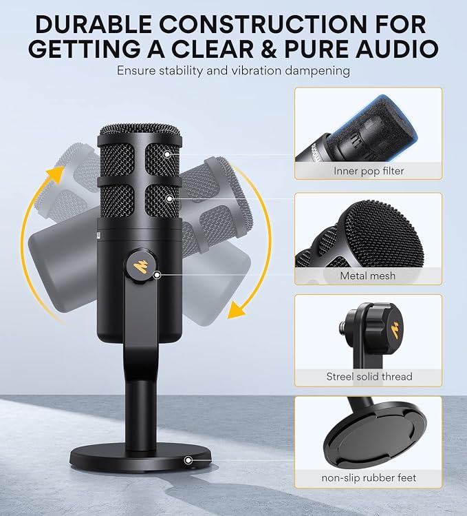 MAONO PD100 XLR Podcast Microphone, Cardioid Studio Dynamic Metal Desk Mic | Compatible with Audio Interface, Audio Mixer, Sound Card for Vocal Recording, Streaming, Voiceover, Music, Content Creation - Image 8