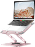 tounee Laptop Stand for Desk, Adjustable Computer Stand Holder with 360° Rotating Base, Ergonomic Laptop Riser Compatible with MacBook Pro Air, All Laptops 10-15.6"-Pink by tounee