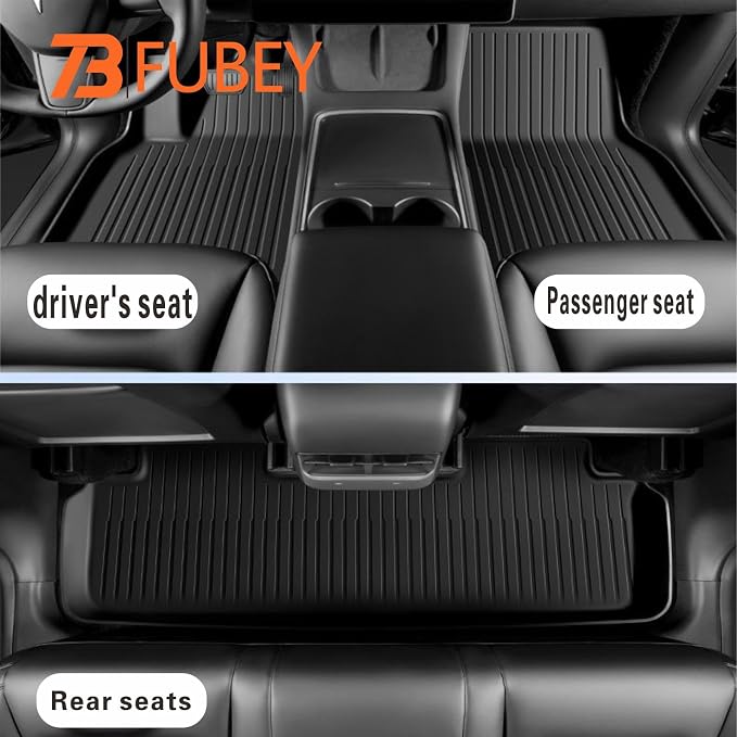 Floor Mats for 2024-2026 Tesla Model 3 Highland, 3 PCS Tesla Model 3 Accseeories Front & Rear Set, Precision Custom All-Weather TPE Waterproof Floor Liners - Image 4