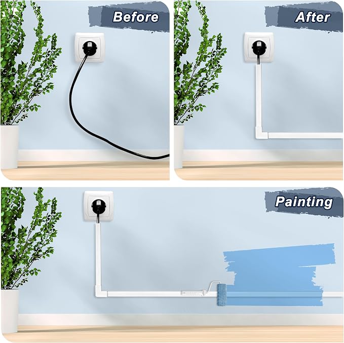 340in Cord Covers for Wires on Wall, One-Cord Wire Covers for Cords, Small White Cord Hider Wall, LZEOY Cable Raceway Wire Hider for Cords, Paintable Cable Concealer - 20x L17 W0.59in H0.4in - Image 6