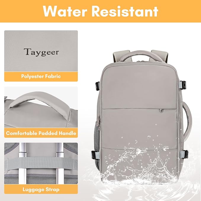 Taygeer Laptop Backpack Purse for Women, Backpack for College Essentials | Travel Mochila with 17.3inch Laptop Compartment, Airline Approved CarryOn Work Bag for Nursing Doctor Business Travel, Brown - Image 7