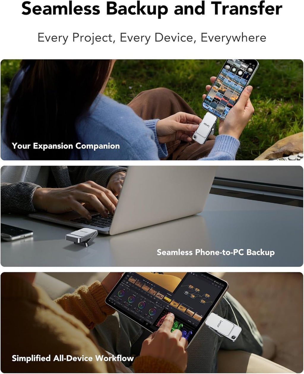 Lexar D70E 1TB Dual Drive External SSD, Up to 2000MB/s Read 1800MB/s Write - Image 4