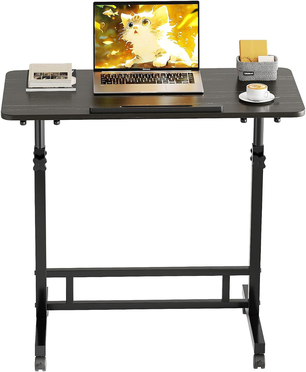 TigerDad Sturdy TV Tray Table with Wheels Rolling Tray for Eating on Couch - Image 4