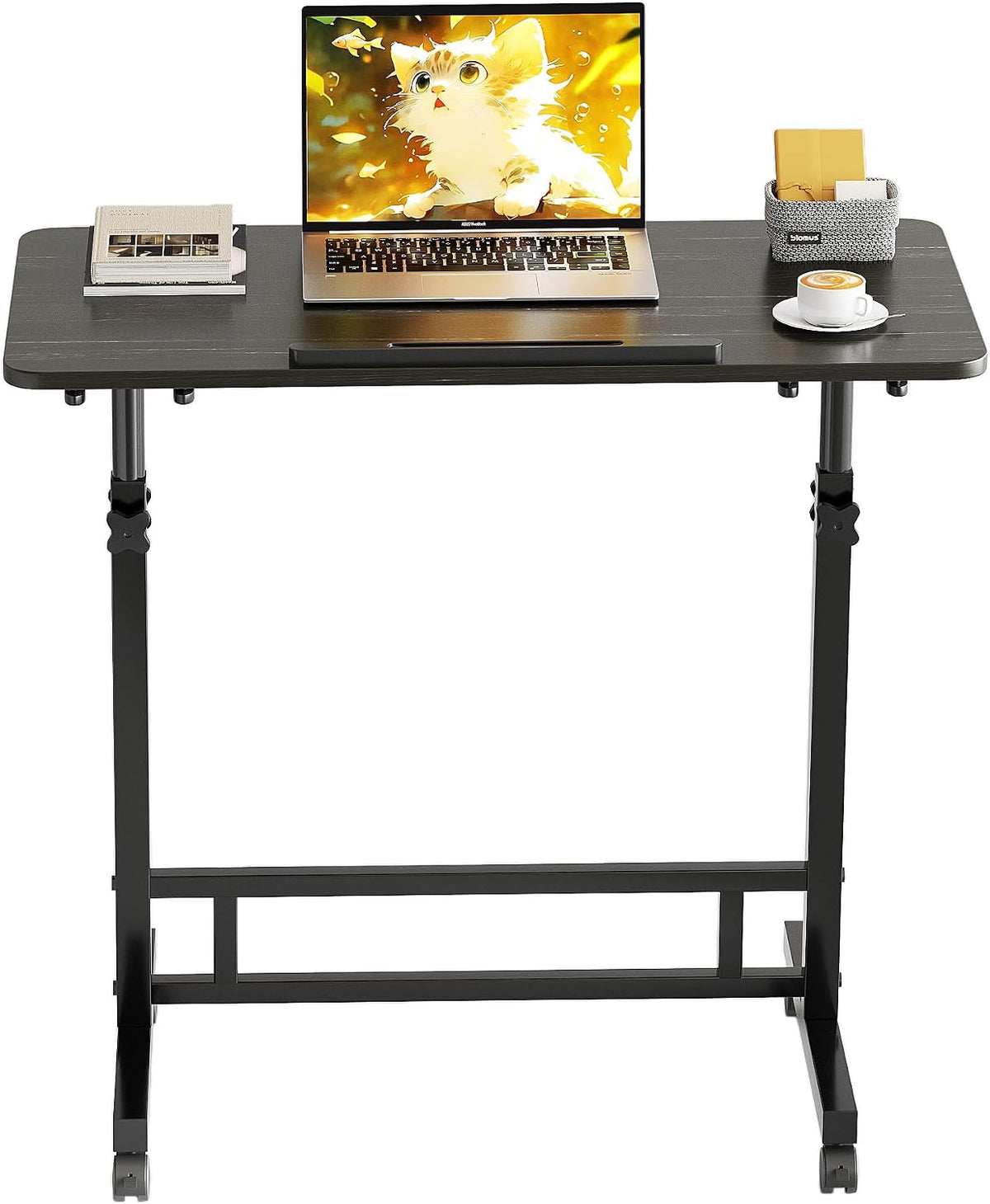 TigerDad Sturdy TV Tray Table with Wheels Rolling Tray for Eating on Couch - Image 4