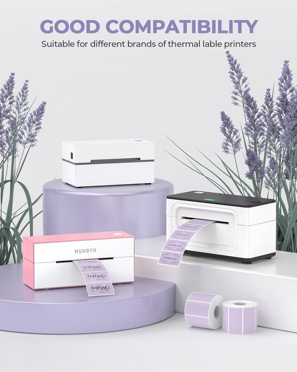 MUNBYN 2.25x1.25 Thermal Labels, 1000 Sheets/Roll, Purple - Image 5