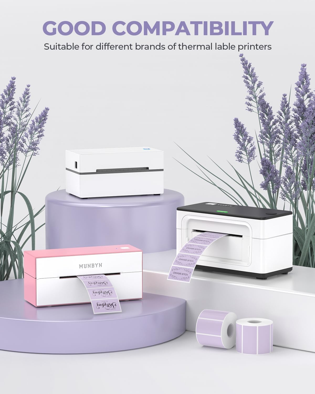 MUNBYN 2.25x1.25 Thermal Labels, 1000 Sheets/Roll, Purple - Image 5