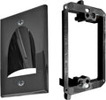 1 Pack Wall Plate Cable Pass Through with Bracket - In Wall Cable Management Kit - Recessed Cable Wall Plate Pair with Single Gang Low Voltage Mounting Bracket - Decorator Cover for Low Voltage Cables by BestMounts